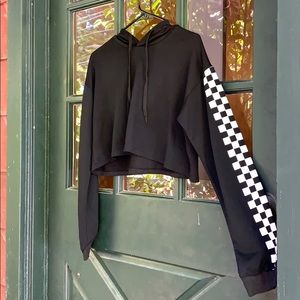 Black and white checkered crop top